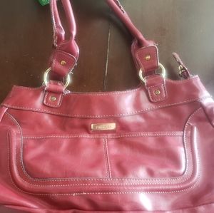 Red minicci faux leather purse
